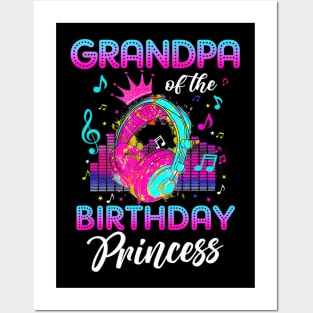 Grandpa Of The Birthday Princess Rockstars Posters and Art